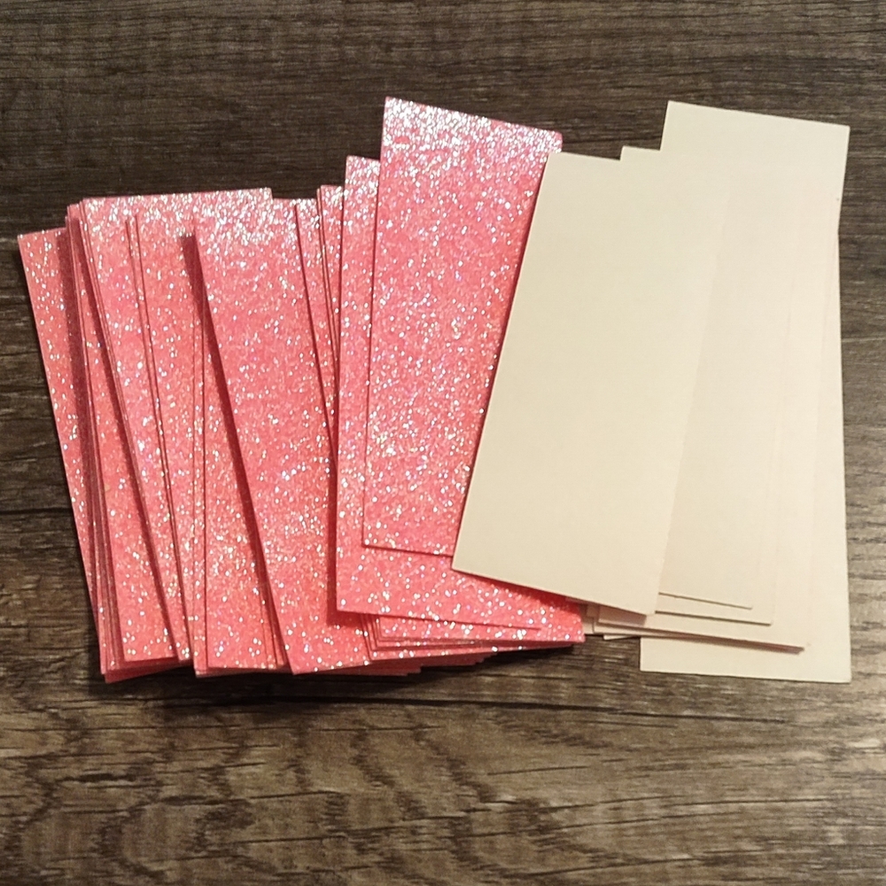 50 Pieces Rectangle Glitter Paper (for False Eyelash Packaging Box), Pink